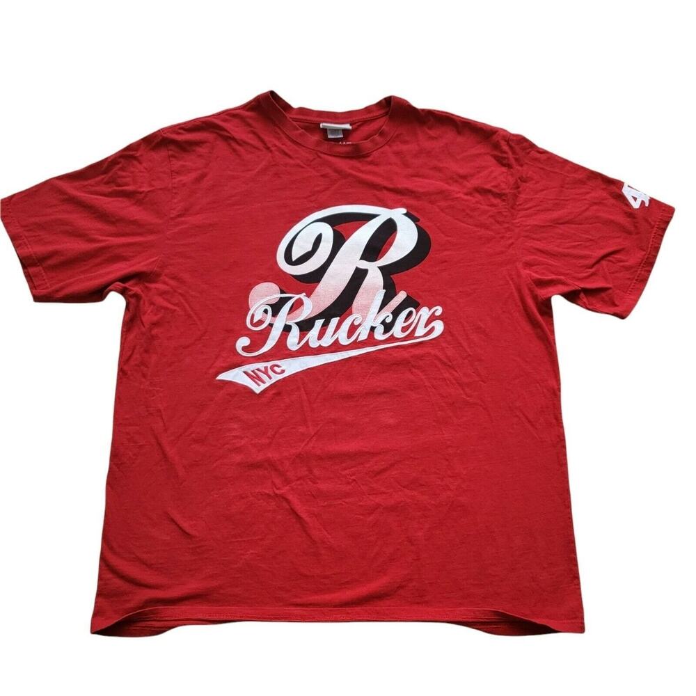 Rucker Respect & Tradition Harlem NYC Size 5XL Red Graphic Vtg Shirt 100% Cotton